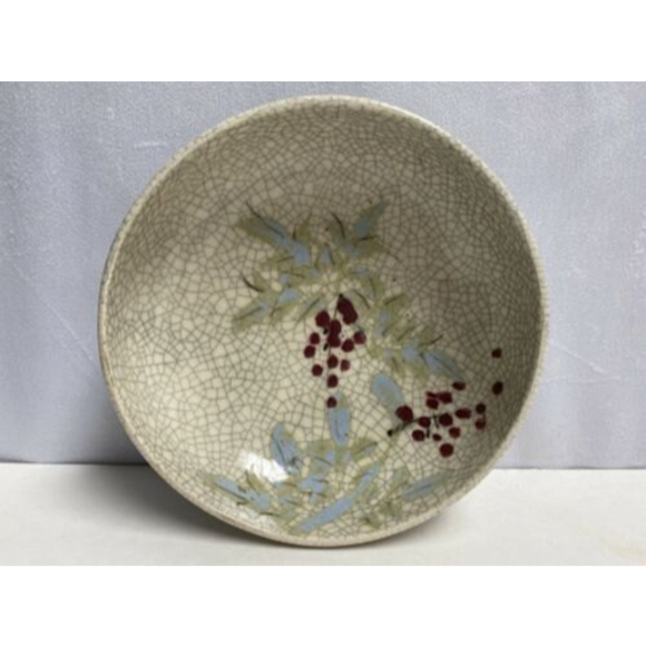 Antique Qing‎ Dynasty Crackle Glaze Hand Painted Pottery Bowl Great Condition!